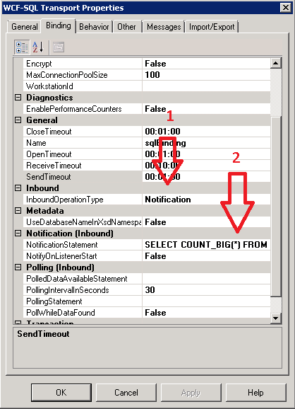 WCF Notification Port Configuration